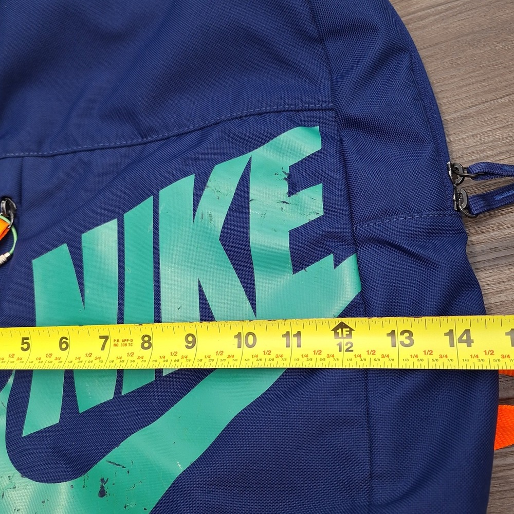 Nike Retro Backpack Blue Green Large Logo Swoosh Orange Straps School Bag Pack - Picture 7 of 9